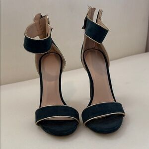 Elegant Black Suede Women's Heels